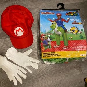 Gently used condition inflatable Mario riding Yoshi costume.